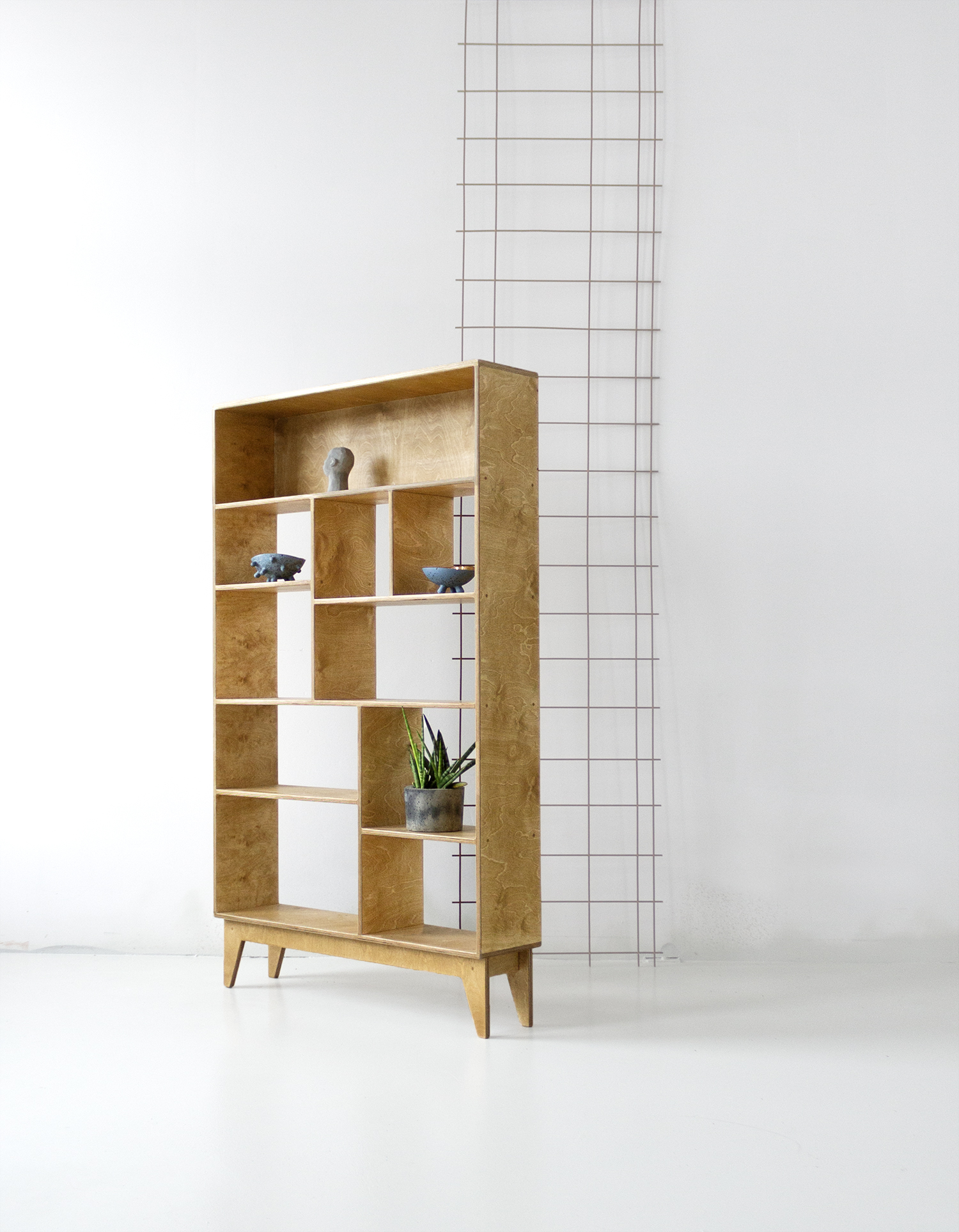 regał bookcase shelf sklejka sklejki plywood minimal półka