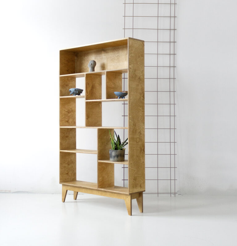 regał bookcase shelf sklejka sklejki plywood minimal półka