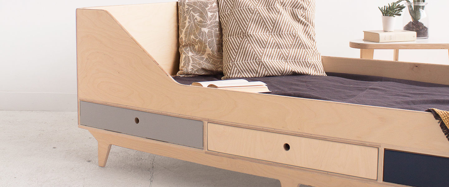 wood republic drewniane łóżko pojedyncze z drewna ze sklejki do sypialni dla dziecka