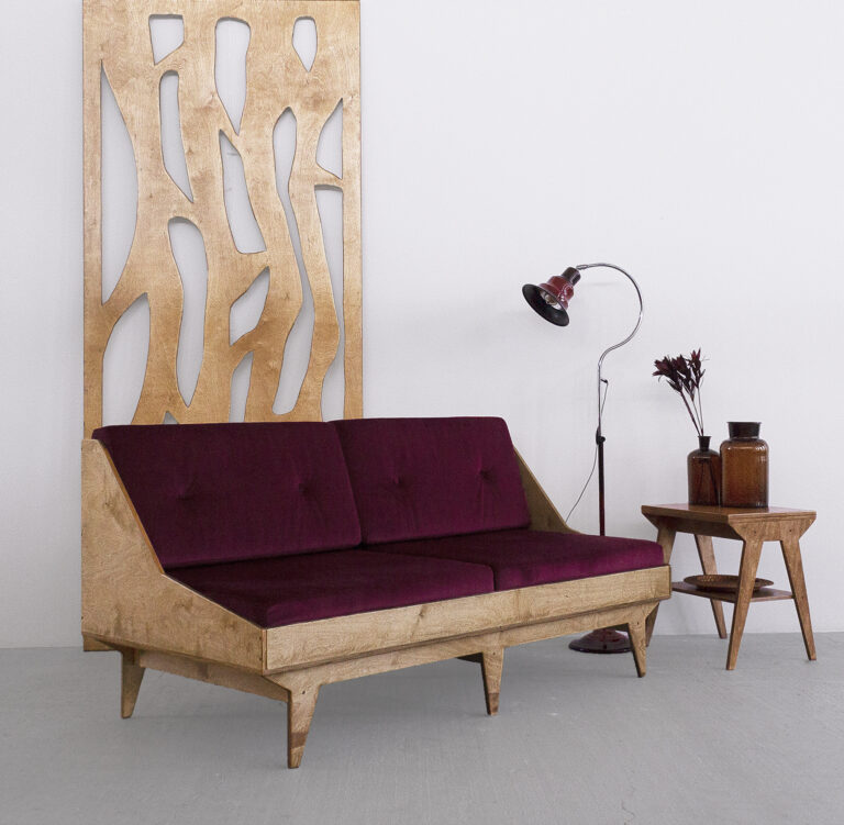 wood republic drewniana tapicerowana sofa z drewna ze sklejki do salonu