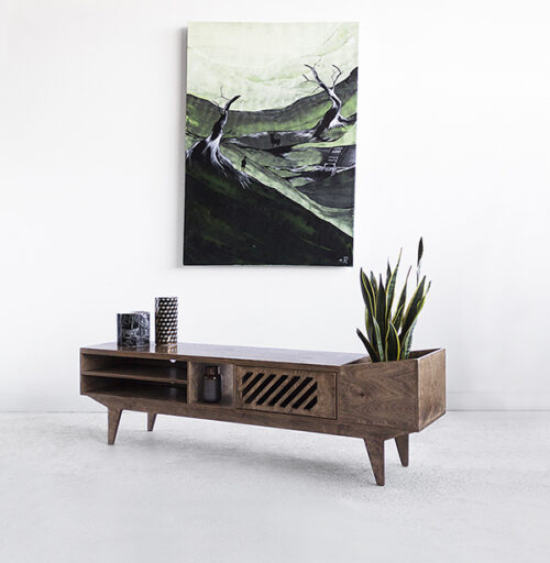 handmade plywood tv bench