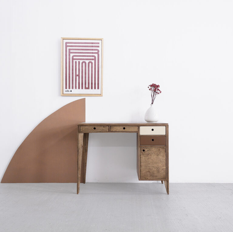 wood republic drewniane biurko z drewna sklejki z szufladami do biura pokoju