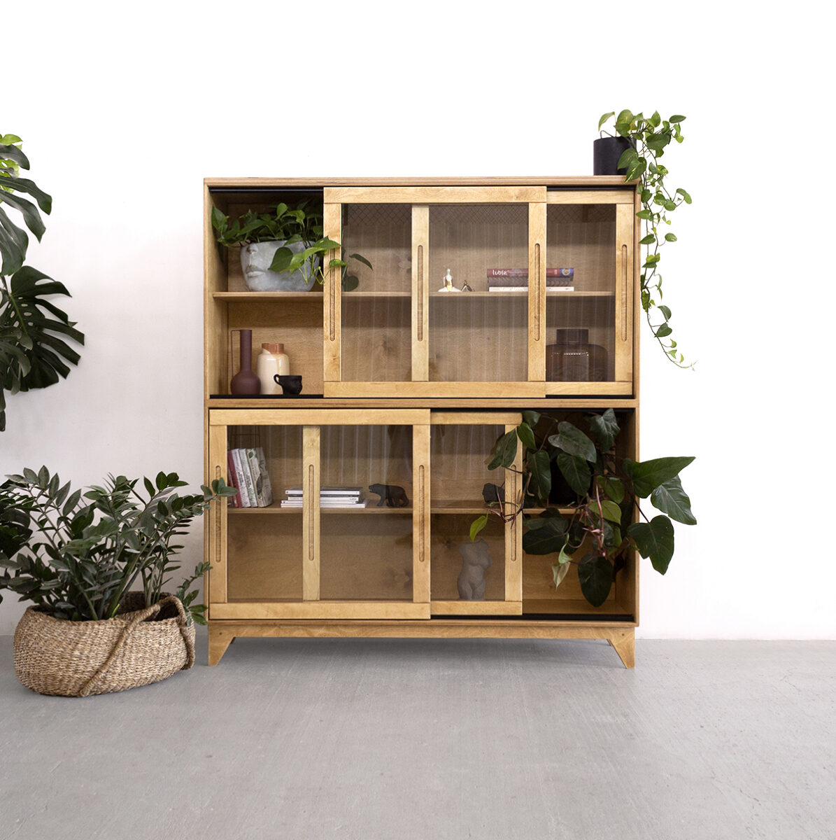 witryna przeszklona sklejka plywood glazed showcase