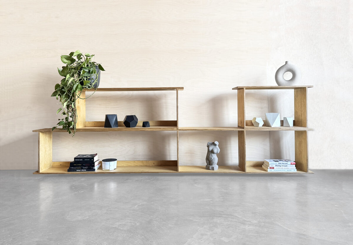 shelf hanging półka wisząca japandi scandi bauhaus minimal sklejka sklejki plywood