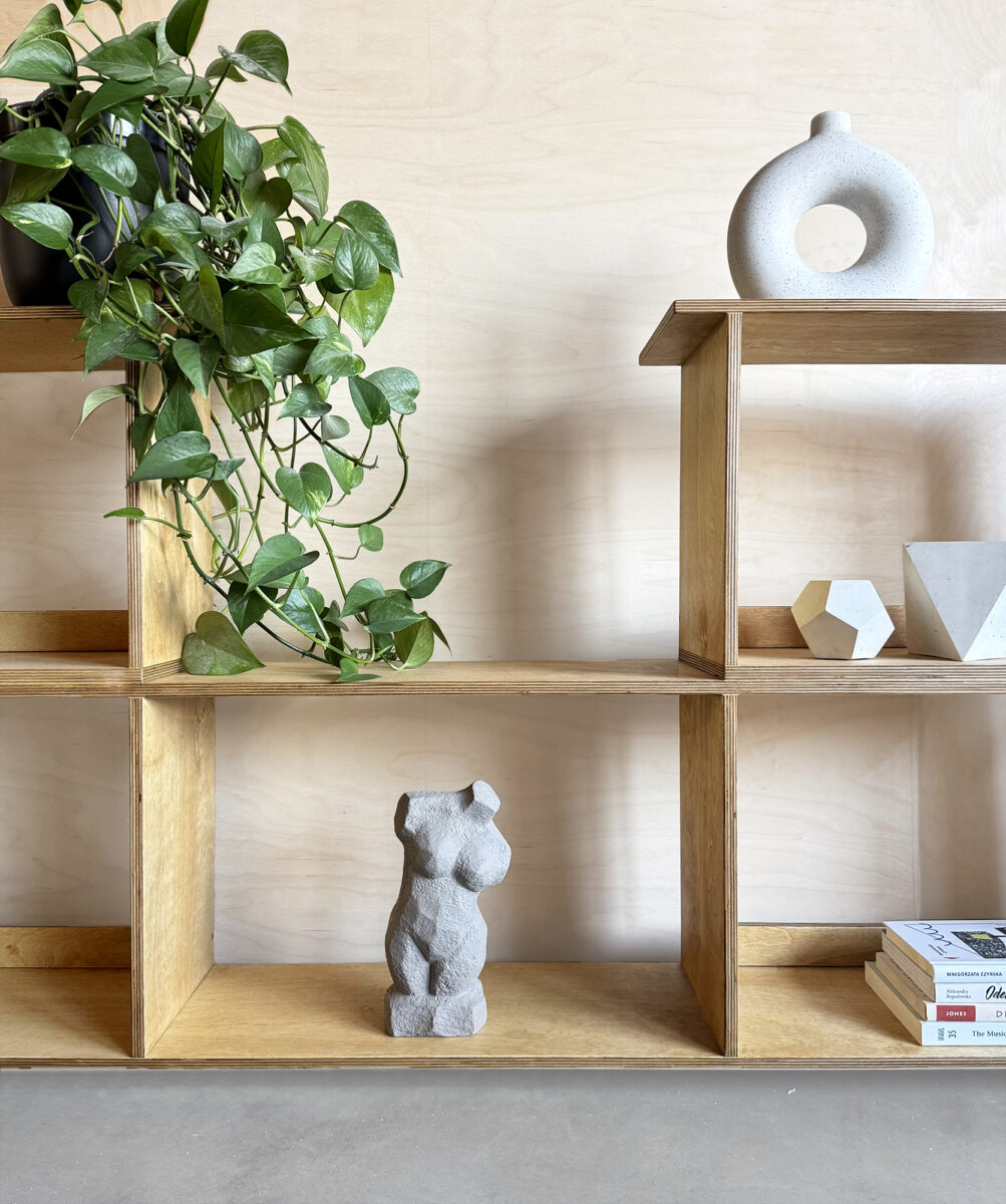shelf hanging półka wisząca japandi scandi bauhaus minimal sklejka sklejki plywood