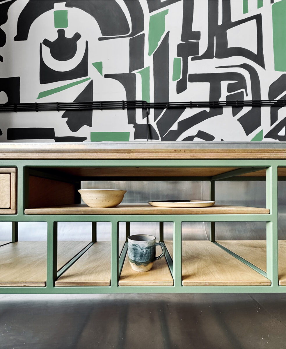 szafka rtv metal sklejka plywood tv unit cabinet loft loftowy minimal